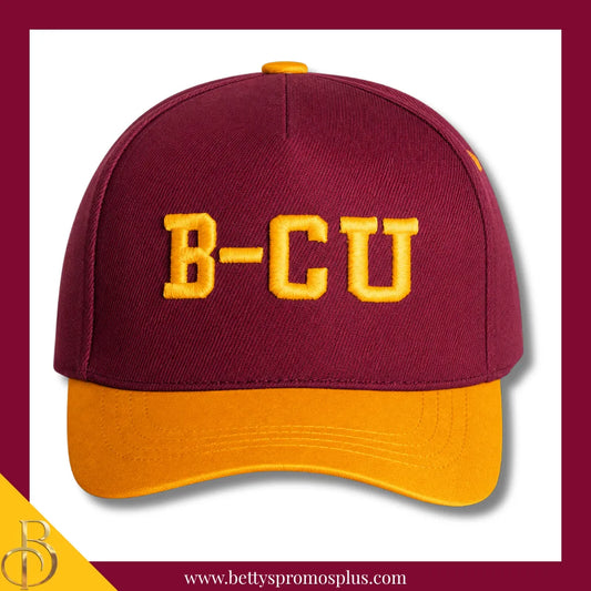 Bethune Cookman University B-CU Wildcats 2-Tone Snapback Cap-Maroon-BCU Paraphernalia-BCU Hats-Betty's Promos Plus