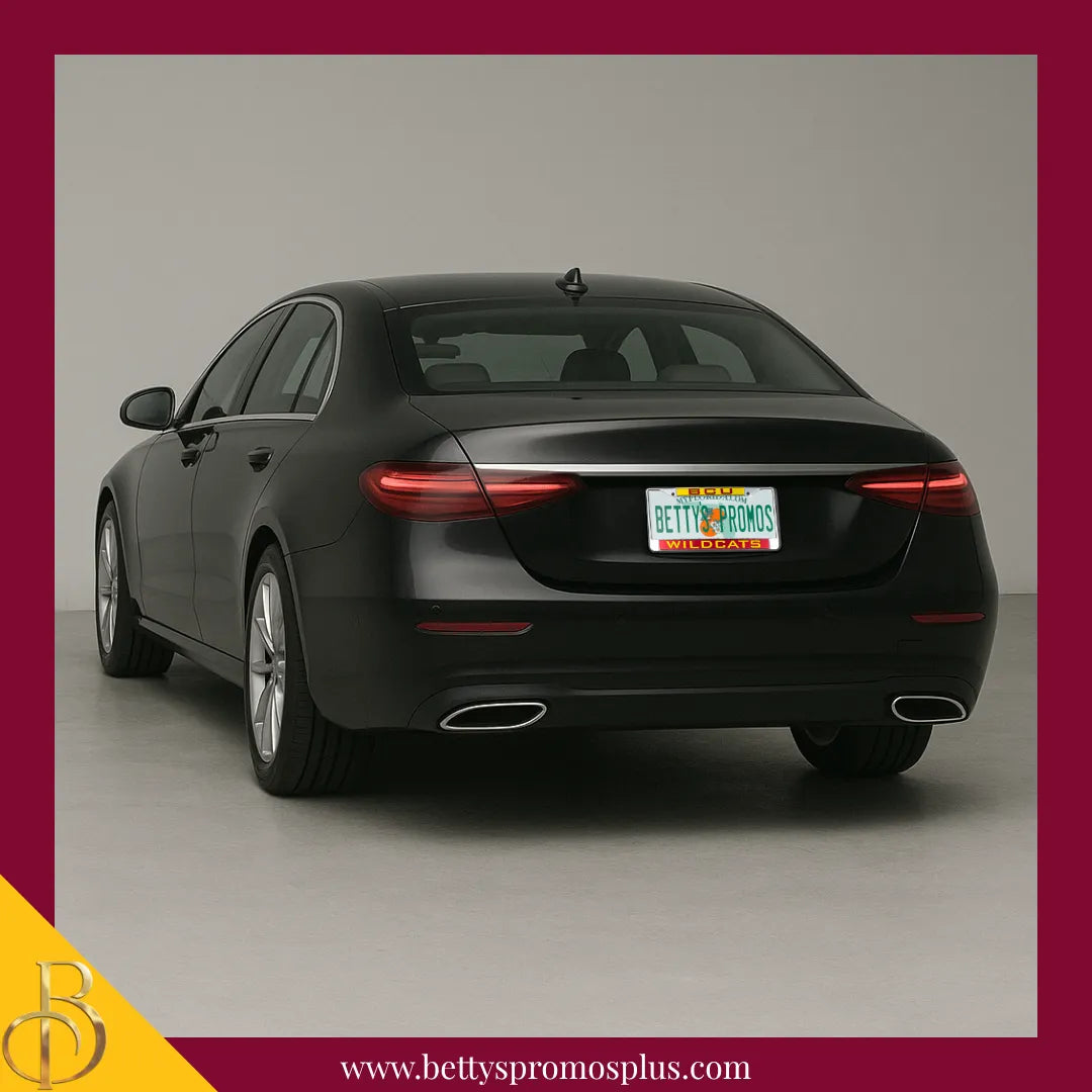 Bethune-Cookman University B-CU Wildcats Chrome Laser Engraved Mirrored Acrylic Auto Tag License Plate Frame-BCU Paraphernalia-BCU Auto Tag Frame-Betty's Promos Plus