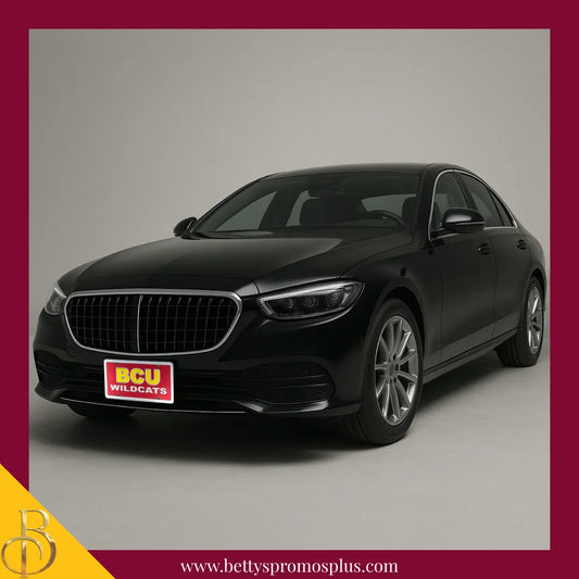 Bethune-Cookman University B-CU Wildcats Laser Engraved Mirrored Acrylic Auto Tag License Plate-BCU Paraphernalia-BCU Auto Tag-Betty's Promos Plus