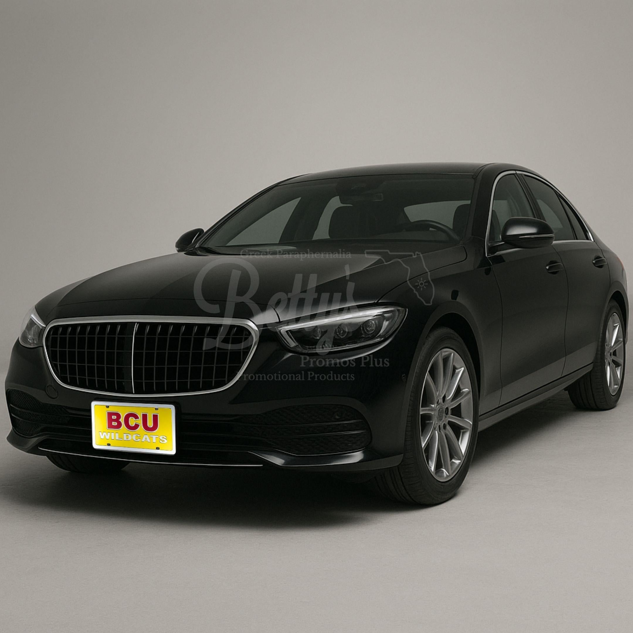 Bethune-Cookman University B-CU Wildcats Laser Engraved Mirrored Acrylic Auto Tag License Plate-BCU Paraphernalia-BCU Auto Tag-Betty's Promos Plus