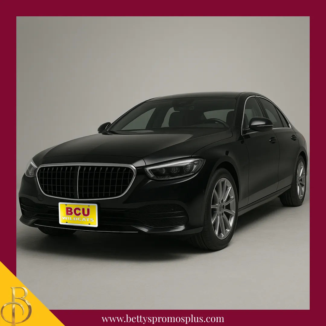 Bethune-Cookman University B-CU Wildcats Laser Engraved Mirrored Acrylic Auto Tag License Plate-BCU Paraphernalia-BCU Auto Tag-Betty's Promos Plus