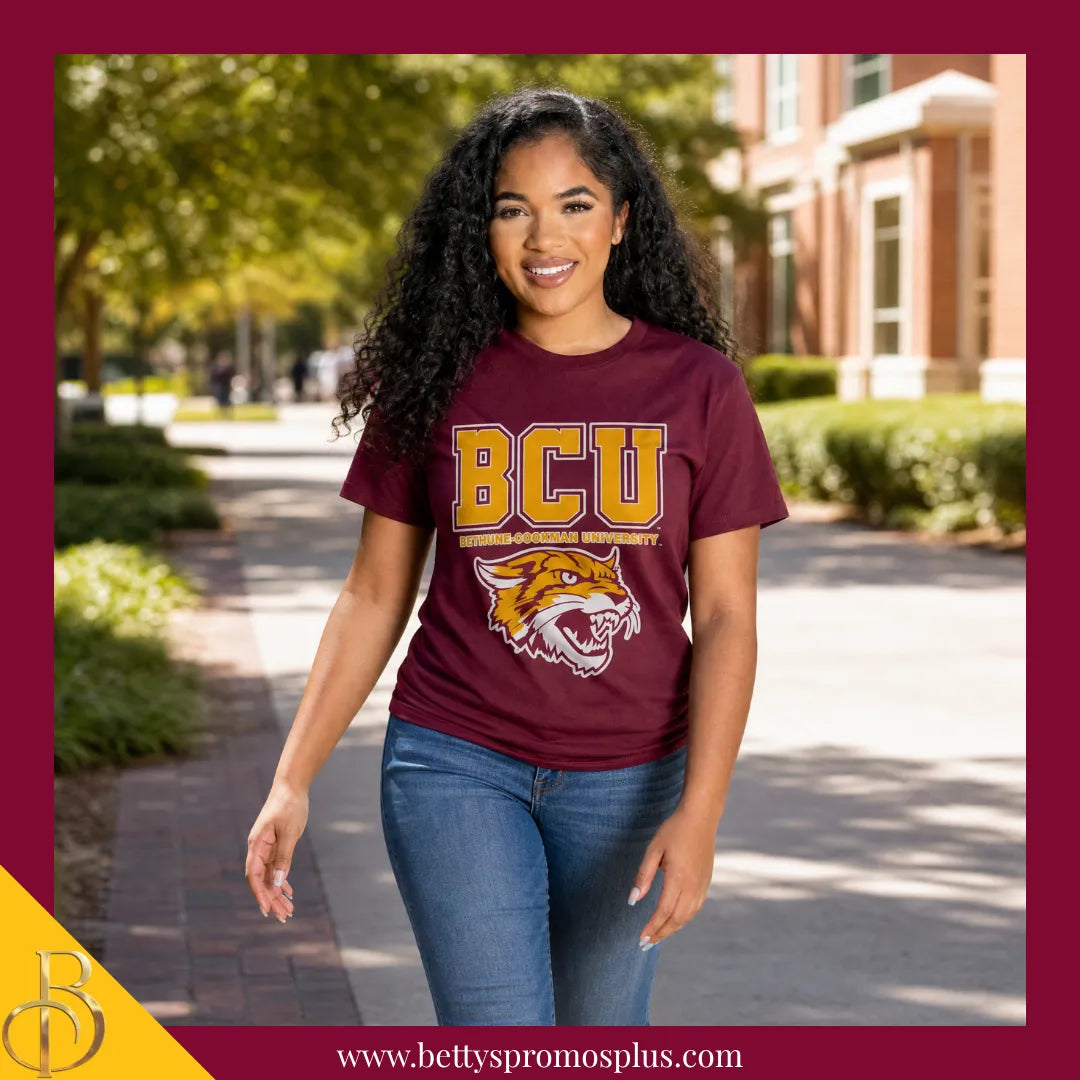 Bethune-Cookman University BCU Wildcats Screen Printed T-Shirt-BCU Paraphernalia-BCU T-Shirts-Betty's Promos Plus