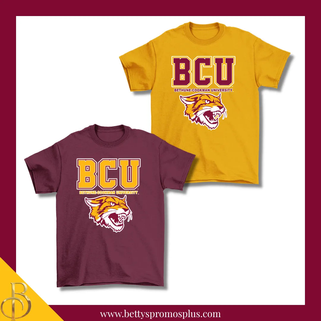 Bethune-Cookman University BCU Wildcats Screen Printed T-Shirt-BCU Paraphernalia-BCU T-Shirts-Betty's Promos Plus