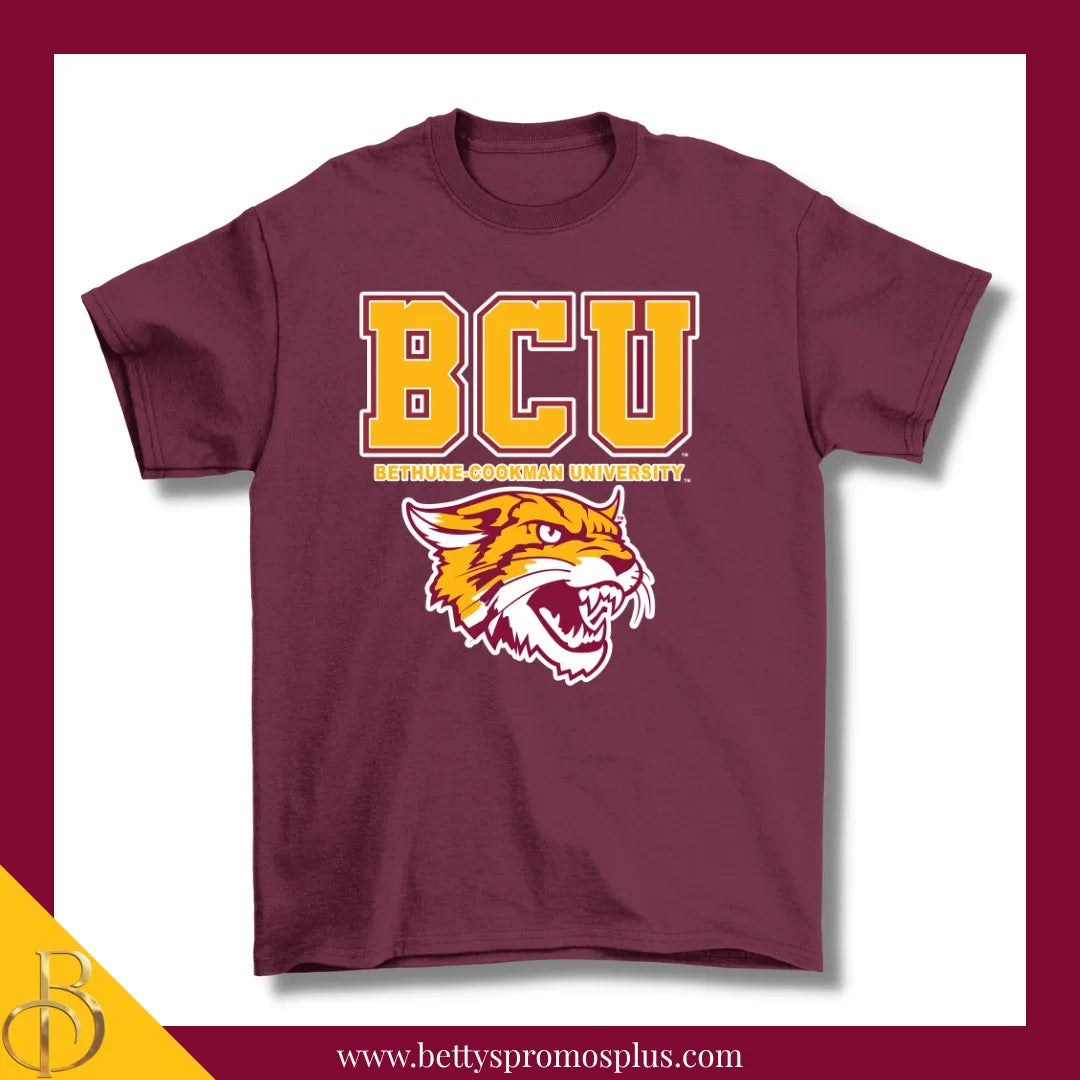 Bethune-Cookman University BCU Wildcats Screen Printed T-Shirt-Maroon-Small-BCU Paraphernalia-BCU T-Shirts-Betty's Promos Plus