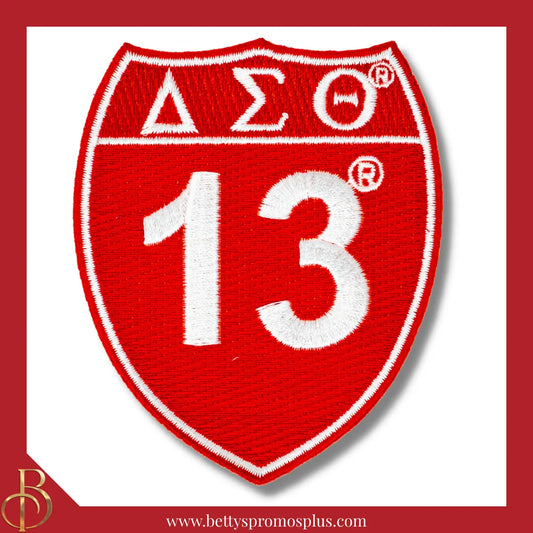 Delta Sigma Theta ΔΣΘ 13 Interstate Patch-Red-Delta Sigma Theta Paraphernalia-Delta Sigma Theta Patch-Betty's Promos Plus