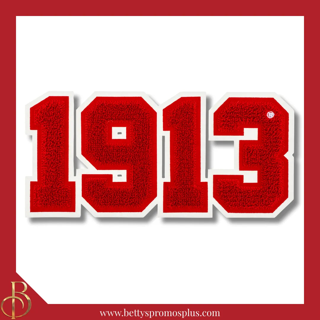 Delta Sigma Theta ΔΣΘ 1913 Chenille Patch for Sweaters or Jackets-Delta Sigma Theta Paraphernalia-Delta Sigma Theta Patch-Betty's Promos Plus