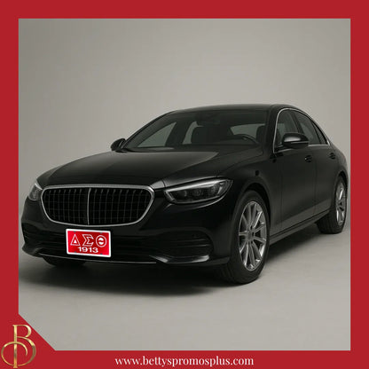 Delta Sigma Theta ΔΣΘ 1913 Laser Engraved Mirrored Acrylic Auto Tag License Plate-Delta Sigma Theta Paraphernalia-Delta Sigma Theta Auto Tag-Betty's Promos Plus