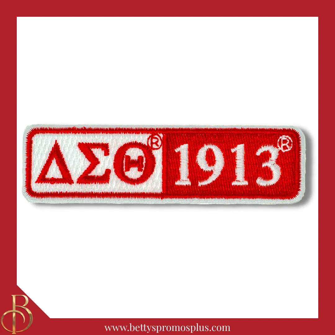 Delta Sigma Theta ΔΣΘ 1913 Rectangular Patch-Red-Delta Sigma Theta Paraphernalia-Delta Sigma Theta Patch-Betty's Promos Plus