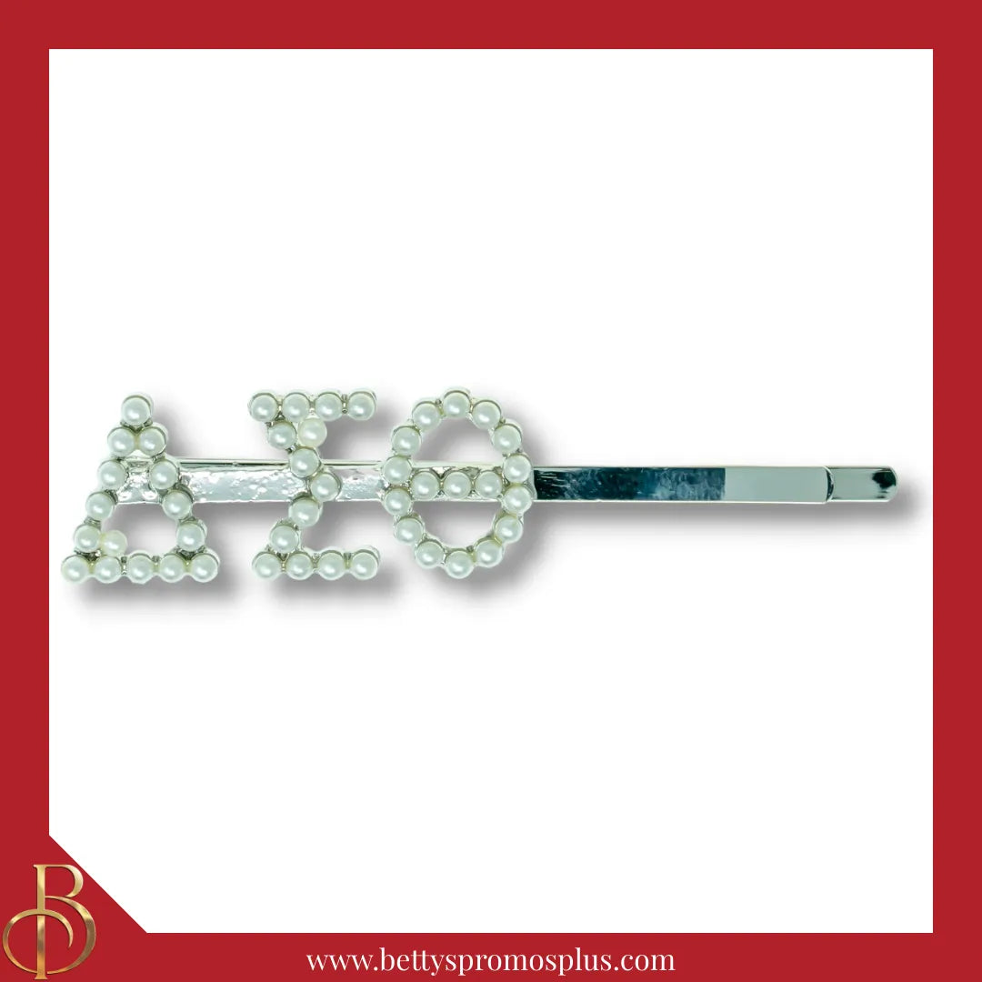 Delta Sigma Theta ΔΣΘ 1913 Rhinestone Hair Pin Pearl Letter Metal Hair Clip Accessory for Hair-Delta Sigma Theta Paraphernalia-Delta Sigma Theta Hair Pin-Betty's Promos Plus