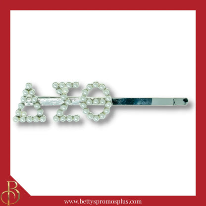 Delta Sigma Theta ΔΣΘ 1913 Rhinestone Hair Pin Pearl Letter Metal Hair Clip Accessory for Hair-Delta Sigma Theta Paraphernalia-Delta Sigma Theta Hair Pin-Betty's Promos Plus