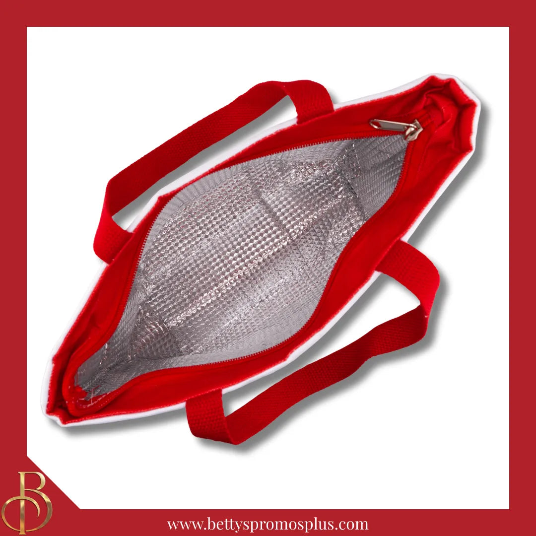 Delta Sigma Theta ΔΣΘ 2-Tone Insulated Lunch Bag with Handle-Delta Sigma Theta Paraphernalia-Delta Sigma Theta Lunch Bags-Betty's Promos Plus