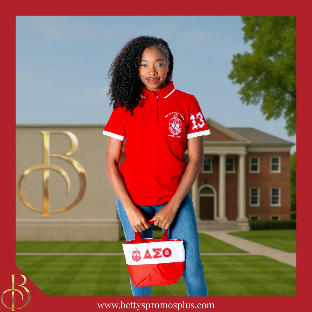Delta Sigma Theta ΔΣΘ 2-Tone Insulated Lunch Bag with Handle-Delta Sigma Theta Paraphernalia-Delta Sigma Theta Lunch Bags-Betty's Promos Plus