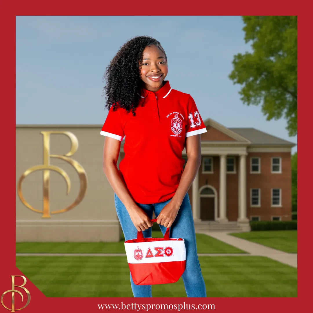Delta Sigma Theta ΔΣΘ 2-Tone Insulated Lunch Bag with Handle-Delta Sigma Theta Paraphernalia-Delta Sigma Theta Lunch Bags-Betty's Promos Plus