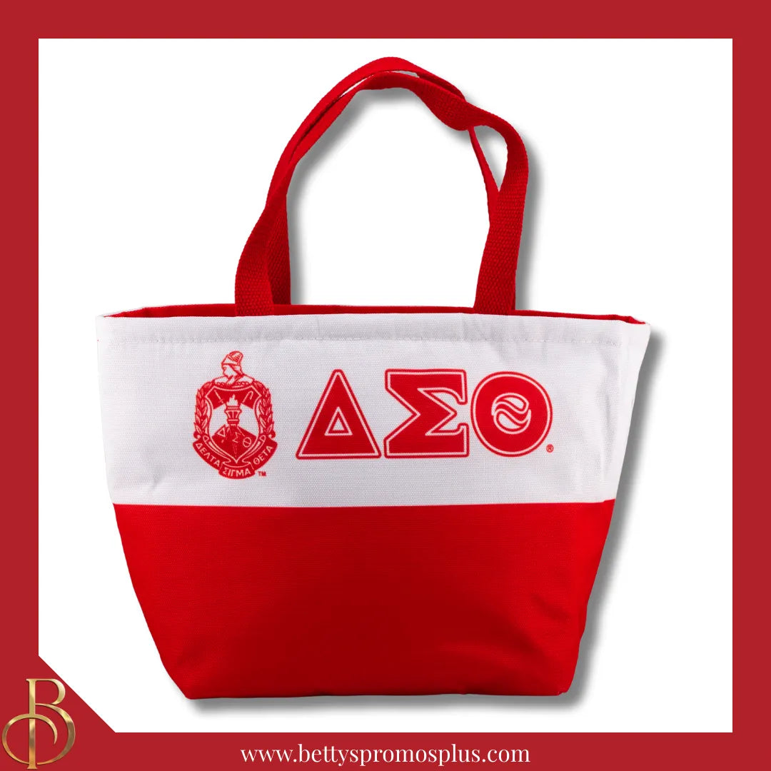 Delta Sigma Theta ΔΣΘ 2-Tone Insulated Lunch Bag with Handle-Red-Standard-Delta Sigma Theta Paraphernalia-Delta Sigma Theta Lunch Bags-Betty's Promos Plus
