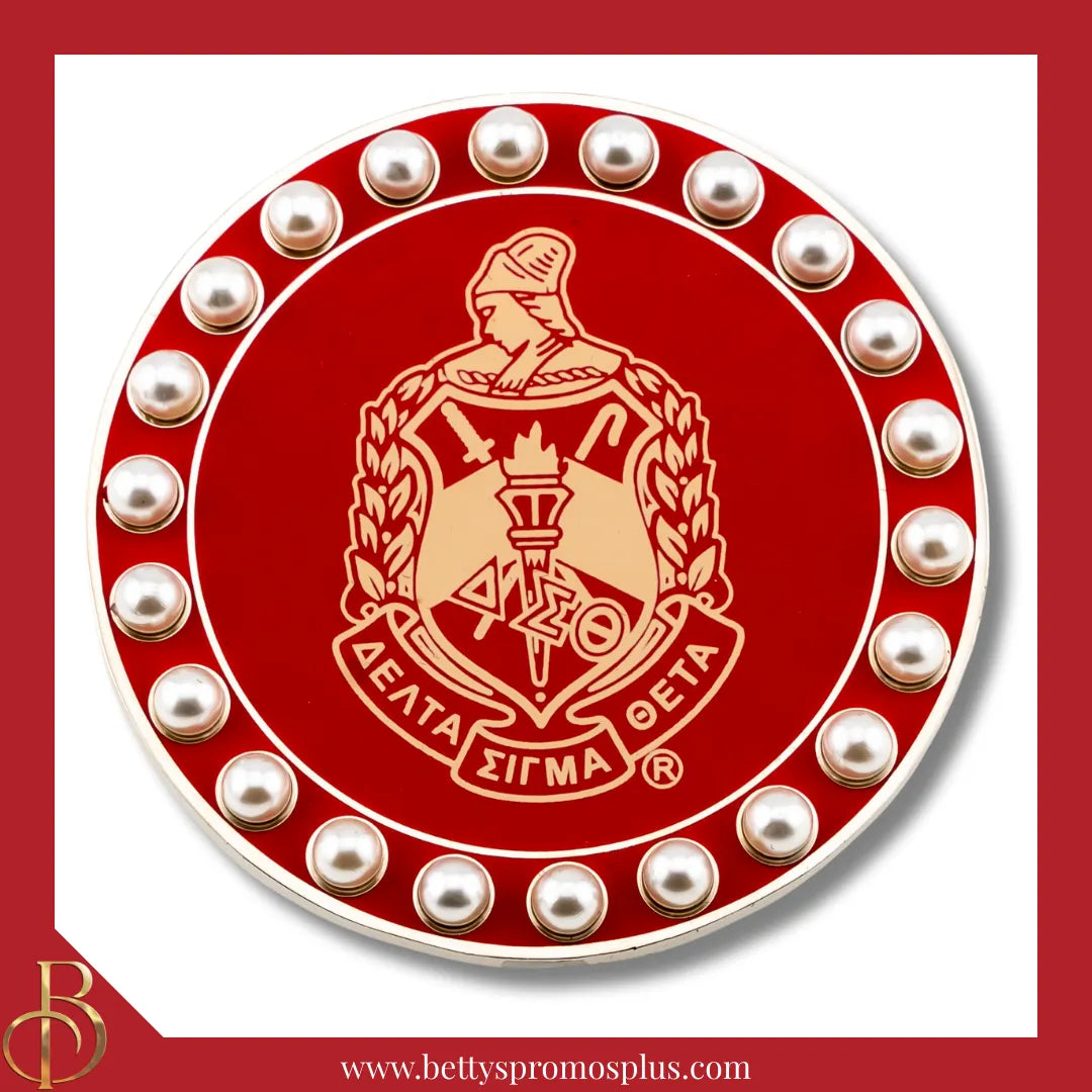 Delta Sigma Theta ΔΣΘ 22 Pearl Crest Lapel Pin-Delta Sigma Theta Paraphernalia-Delta Sigma Theta Lapel Pin-Betty's Promos Plus