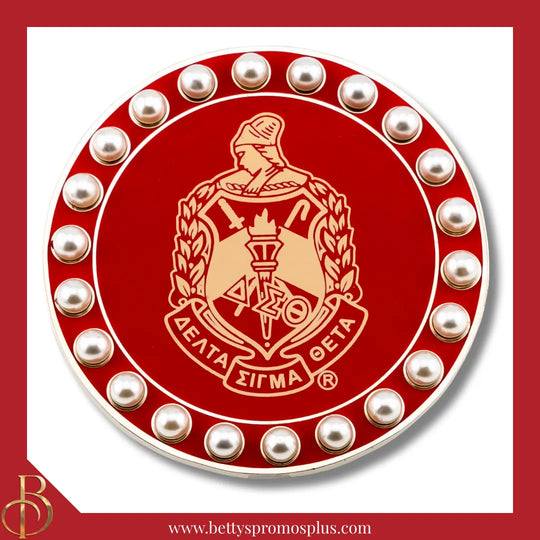 Delta Sigma Theta ΔΣΘ 22 Pearl Crest Lapel Pin-Delta Sigma Theta Paraphernalia-Delta Sigma Theta Lapel Pin-Betty's Promos Plus