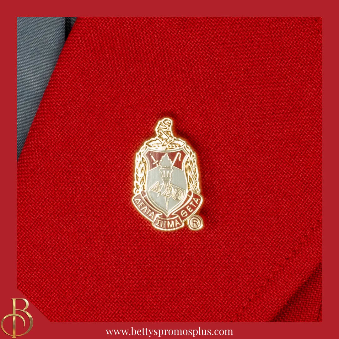 Delta Sigma Theta ΔΣΘ 3D Color Shield Greek Sorority Lapel Pin-Delta Sigma Theta Paraphernalia-Delta Sigma Theta Lapel Pin-Betty's Promos Plus