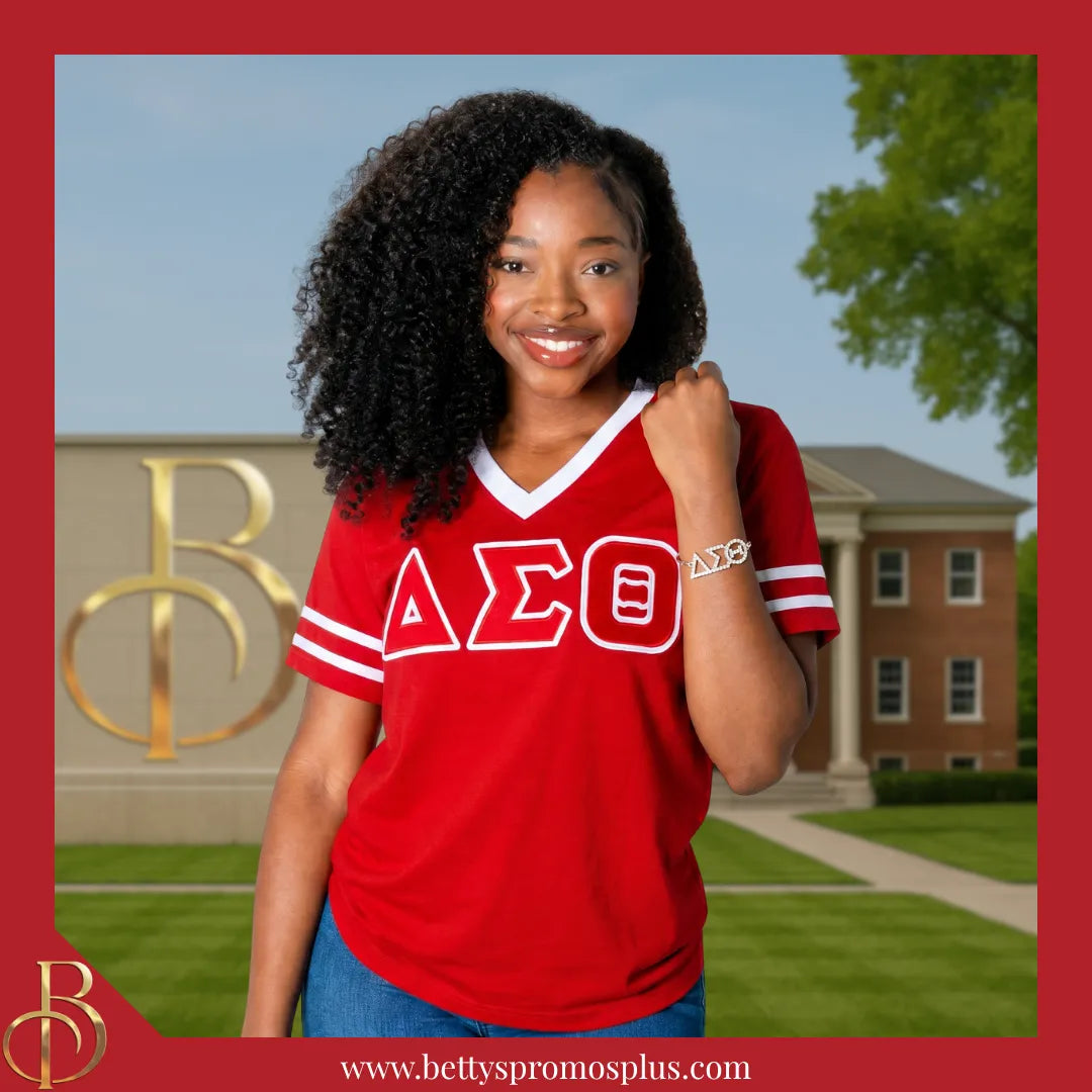 Delta Sigma Theta ΔΣΘ Bracelet with Rhinestone Letters-Delta Sigma Theta Paraphernalia-Delta Sigma Theta Bracelet-Betty's Promos Plus