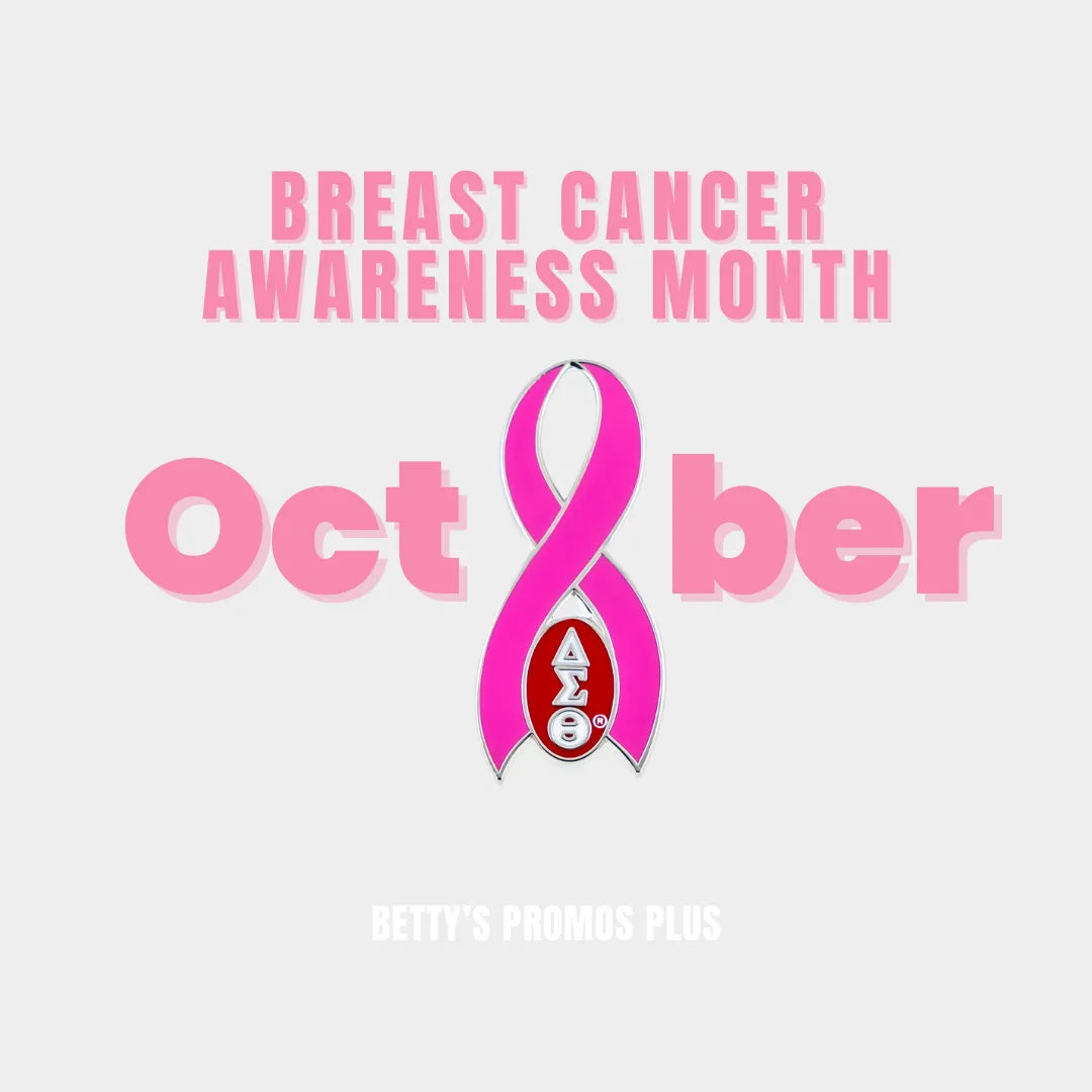 Delta Sigma Theta ΔΣΘ Breast Cancer Awareness Greek Lapel Pin-Delta Sigma Theta Paraphernalia-Delta Sigma Theta Lapel Pin-Betty's Promos Plus