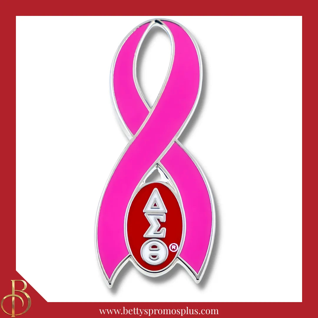 Delta Sigma Theta ΔΣΘ Breast Cancer Awareness Greek Lapel Pin-Delta Sigma Theta Paraphernalia-Delta Sigma Theta Lapel Pin-Betty's Promos Plus
