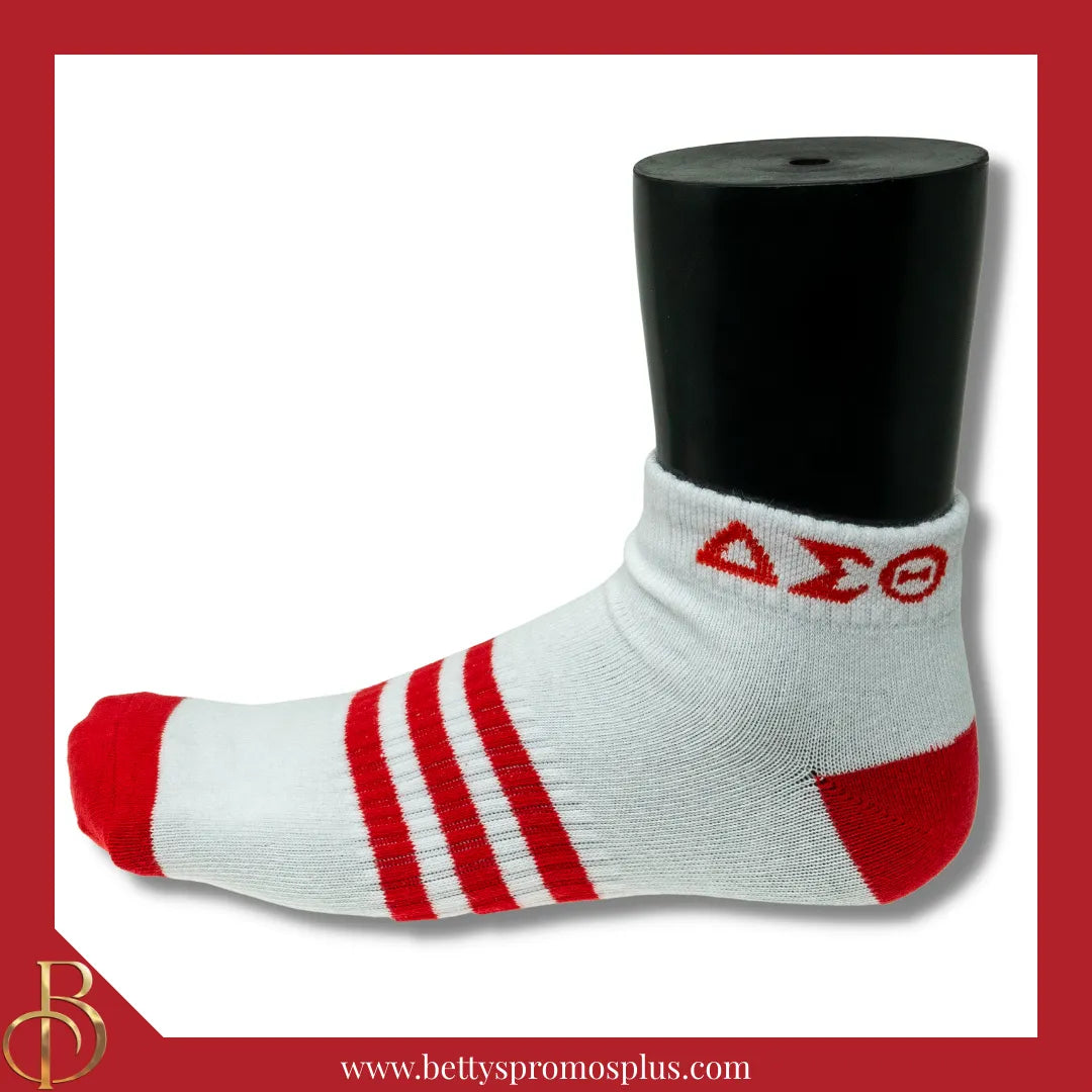 Delta Sigma Theta ΔΣΘ Breathable Ankle Socks with Arch Support-Delta Sigma Theta Paraphernalia-Delta Sigma Theta Socks-Betty's Promos Plus