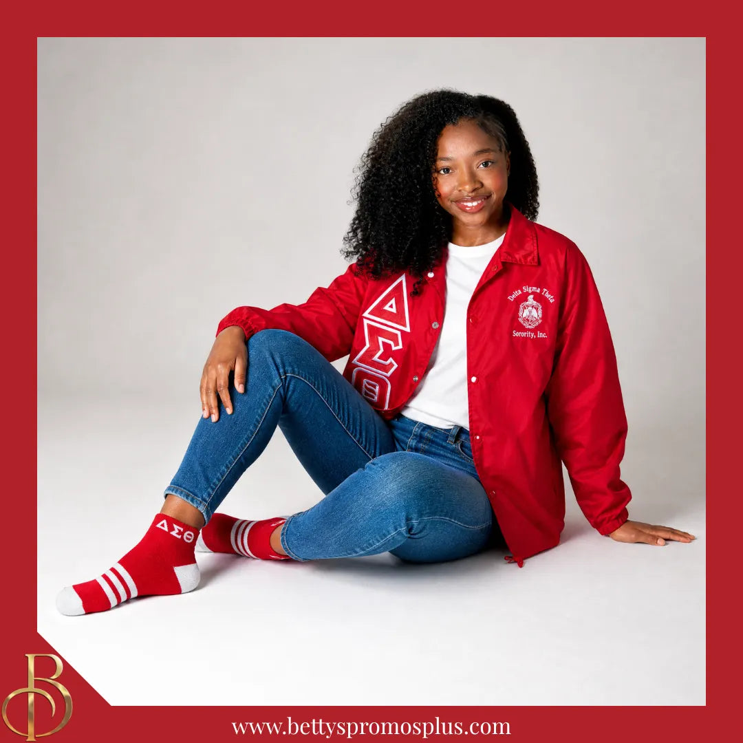 Delta Sigma Theta ΔΣΘ Breathable Ankle Socks with Arch Support-Delta Sigma Theta Paraphernalia-Delta Sigma Theta Socks-Betty's Promos Plus