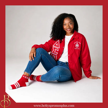 Delta Sigma Theta ΔΣΘ Breathable Ankle Socks with Arch Support-Delta Sigma Theta Paraphernalia-Delta Sigma Theta Socks-Betty's Promos Plus
