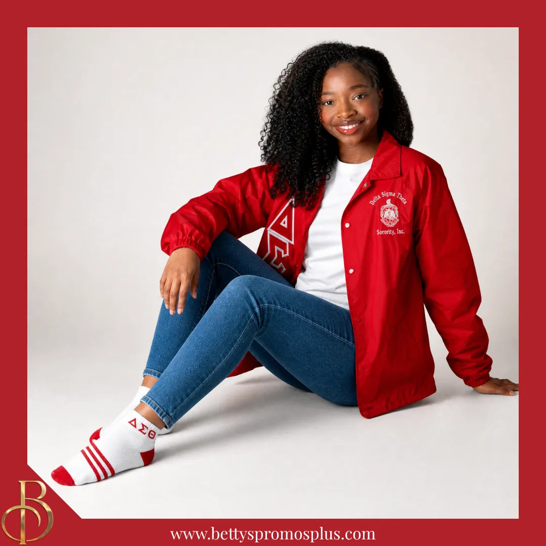 Delta Sigma Theta ΔΣΘ Breathable Ankle Socks with Arch Support-Delta Sigma Theta Paraphernalia-Delta Sigma Theta Socks-Betty's Promos Plus