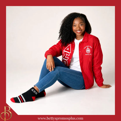 Delta Sigma Theta ΔΣΘ Breathable Ankle Socks with Arch Support-Delta Sigma Theta Paraphernalia-Delta Sigma Theta Socks-Betty's Promos Plus