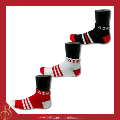 Delta Sigma Theta ΔΣΘ Breathable Ankle Socks with Arch Support-Delta Sigma Theta Paraphernalia-Delta Sigma Theta Socks-Betty's Promos Plus