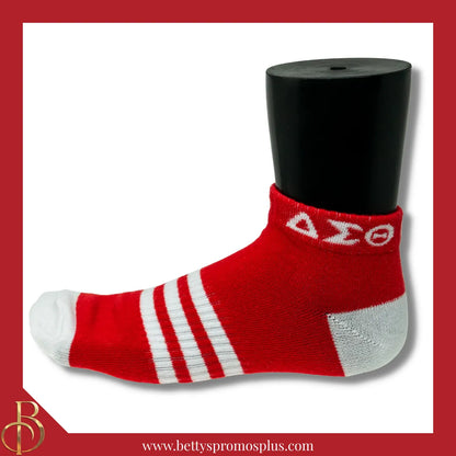 Delta Sigma Theta ΔΣΘ Breathable Ankle Socks with Arch Support-Red-Delta Sigma Theta Paraphernalia-Delta Sigma Theta Socks-Betty's Promos Plus