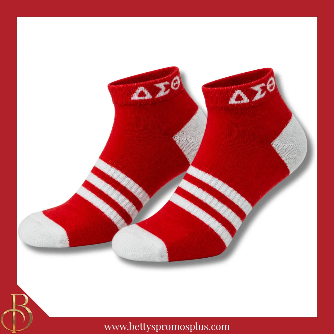Delta Sigma Theta ΔΣΘ Breathable Ankle Socks with Arch Support-Red-Delta Sigma Theta Paraphernalia-Delta Sigma Theta Socks-Betty's Promos Plus
