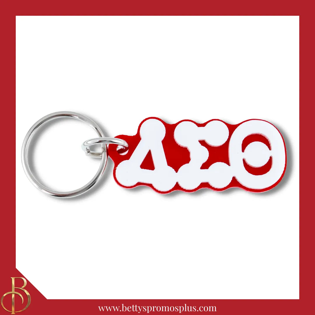 Delta Sigma Theta ΔΣΘ Bubble Letters Acrylic Keychain-Delta Sigma Theta Paraphernalia-Delta Sigma Theta Keychain-Betty's Promos Plus