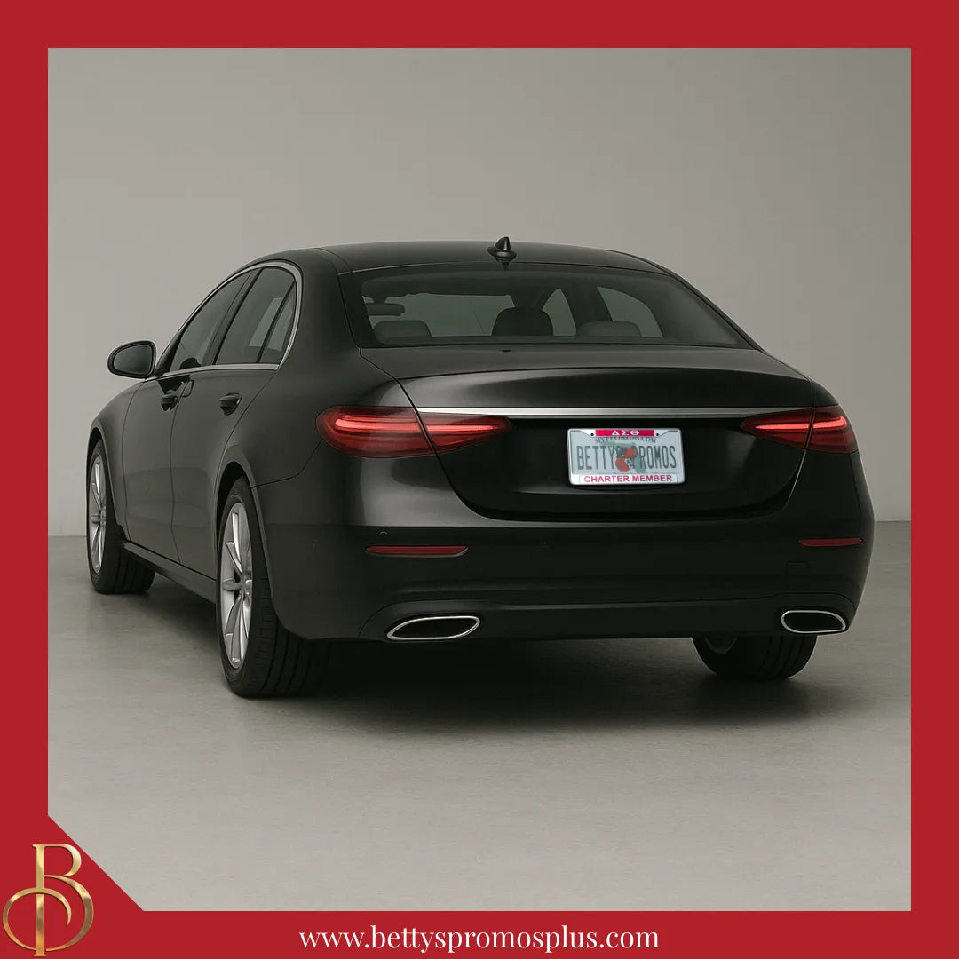 Delta Sigma Theta ΔΣΘ Charter Member Chrome Laser Engraved Mirrored Acrylic Auto Tag License Plate Frame-Delta Sigma Theta Paraphernalia-Delta Sigma Theta Auto Tag Frame-Betty's Promos Plus