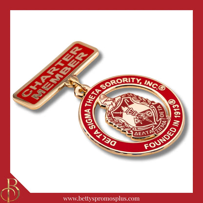 Delta Sigma Theta ΔΣΘ Charter Member Greek Lapel Pin-Delta Sigma Theta Paraphernalia-Delta Sigma Theta Lapel Pin-Betty's Promos Plus