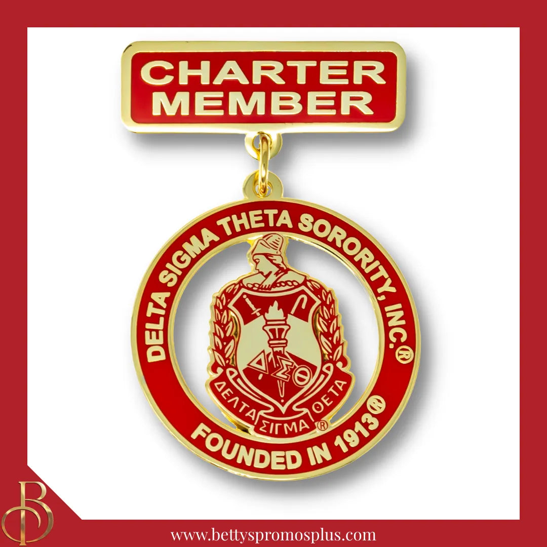Delta Sigma Theta ΔΣΘ Charter Member Greek Lapel Pin-Delta Sigma Theta Paraphernalia-Delta Sigma Theta Lapel Pin-Betty's Promos Plus