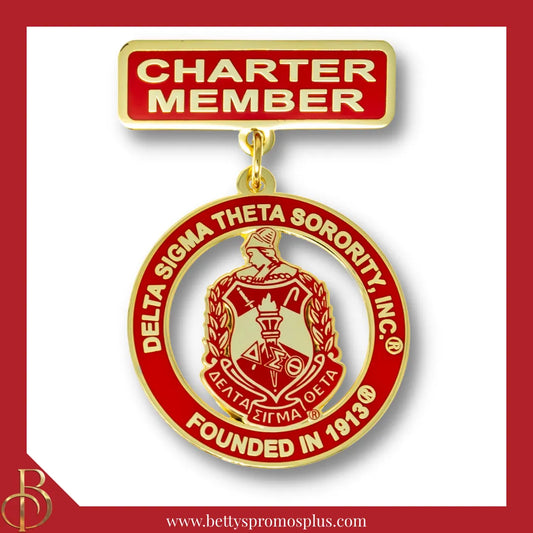 Delta Sigma Theta ΔΣΘ Charter Member Greek Lapel Pin-Delta Sigma Theta Paraphernalia-Delta Sigma Theta Lapel Pin-Betty's Promos Plus