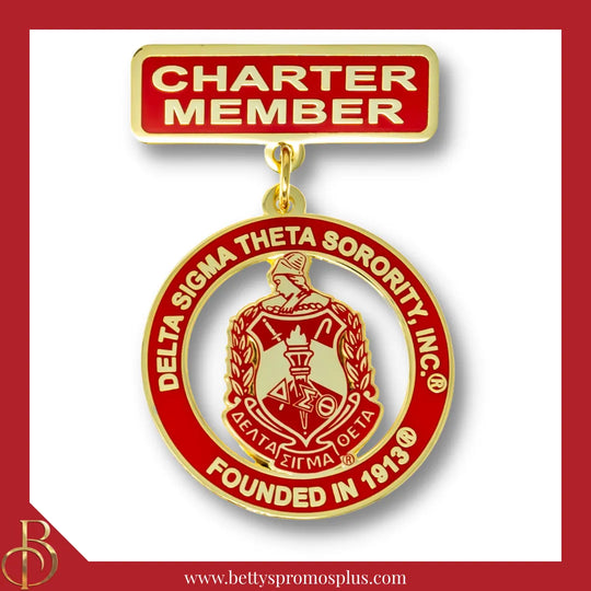 Delta Sigma Theta ΔΣΘ Charter Member Greek Lapel Pin-Delta Sigma Theta Paraphernalia-Delta Sigma Theta Lapel Pin-Betty's Promos Plus