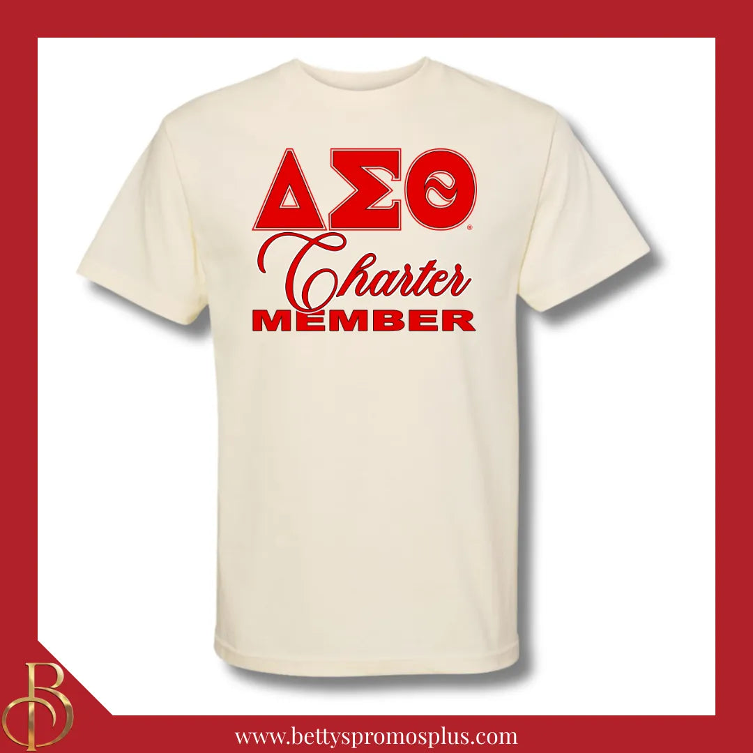 Delta Sigma Theta ΔΣΘ Charter Member Screen Printed T-Shirt-Delta Sigma Theta Paraphernalia-Delta Sigma Theta T-Shirts-Betty's Promos Plus
