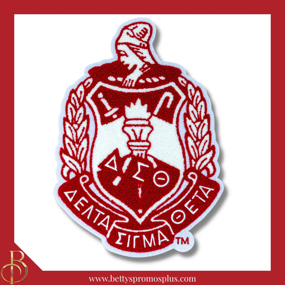 Delta Sigma Theta ΔΣΘ Chenille Shield Embroidery Patch-Delta Sigma Theta Paraphernalia-Delta Sigma Theta Patch-Betty's Promos Plus