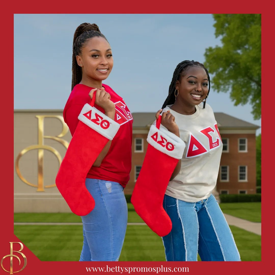 Delta Sigma Theta ΔΣΘ Christmas Stocking-Delta Sigma Theta Paraphernalia-Delta Sigma Theta Christmas Stocking-Betty's Promos Plus