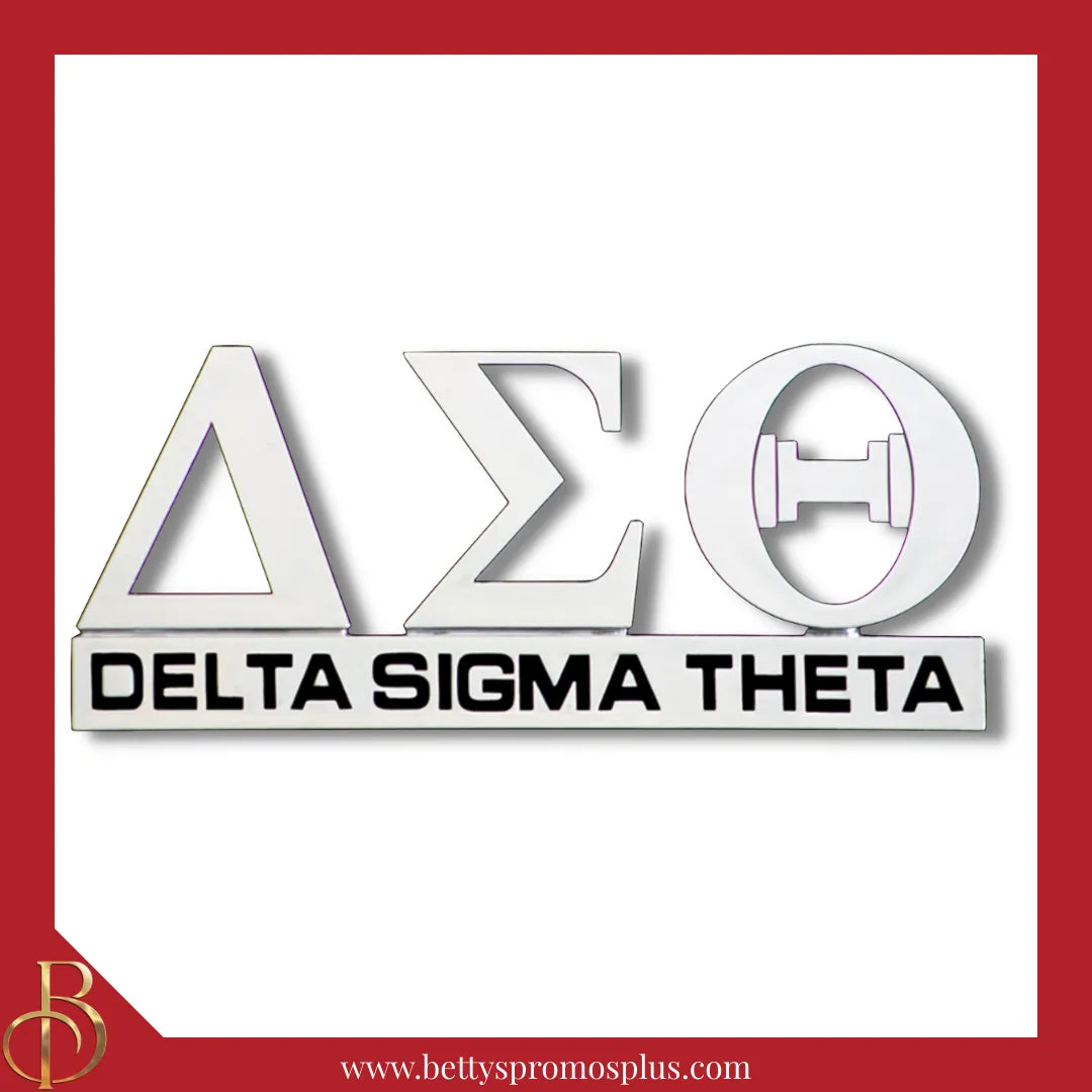 Delta Sigma Theta ΔΣΘ Chrome Car Badge Auto Emblem Sticker Decal-Delta Sigma Theta Paraphernalia-Delta Sigma Theta Auto Decal-Betty's Promos Plus