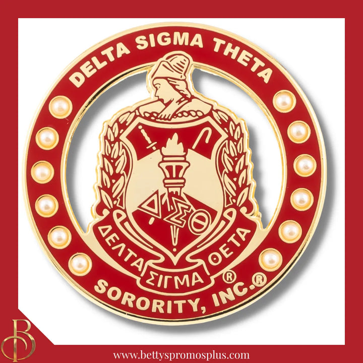 Delta Sigma Theta ΔΣΘ Circular Shield Sorority Lapel Pin