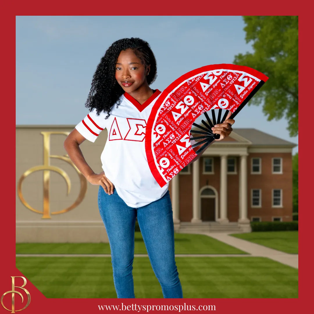 Delta Sigma Theta ΔΣΘ Clacking Accordion Handheld Fan-Delta Sigma Theta Paraphernalia-Delta Sigma Theta Fan-Betty's Promos Plus
