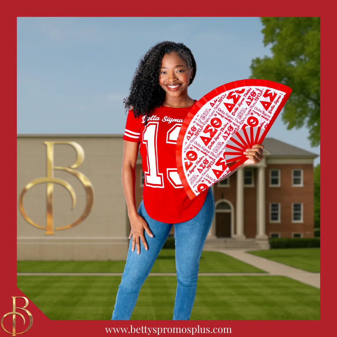 Delta Sigma Theta ΔΣΘ Clacking Accordion Handheld Fan-Delta Sigma Theta Paraphernalia-Delta Sigma Theta Fan-Betty's Promos Plus