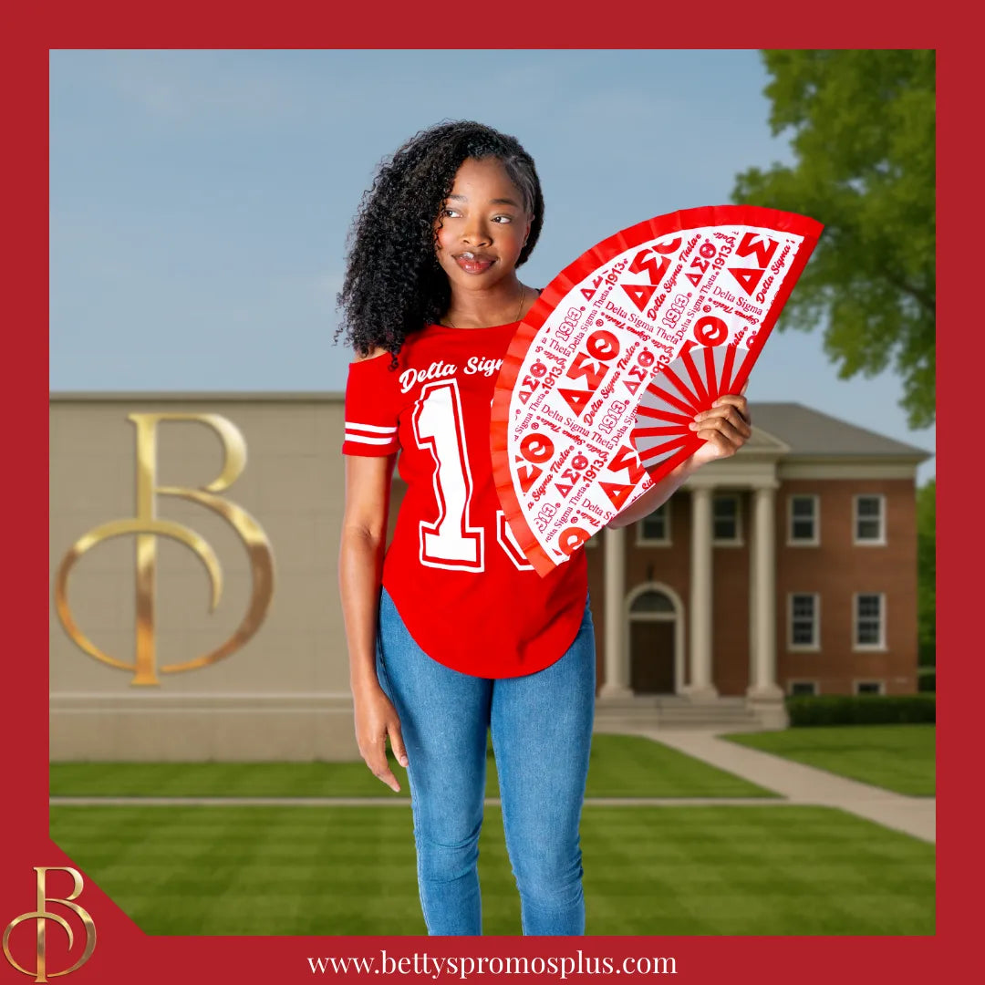 Delta Sigma Theta ΔΣΘ Clacking Accordion Handheld Fan-Delta Sigma Theta Paraphernalia-Delta Sigma Theta Fan-Betty's Promos Plus