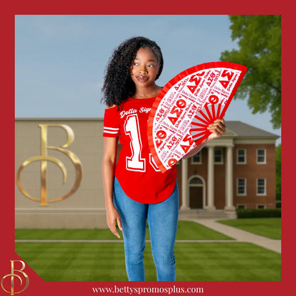 Delta Sigma Theta ΔΣΘ Clacking Accordion Handheld Fan-Delta Sigma Theta Paraphernalia-Delta Sigma Theta Fan-Betty's Promos Plus