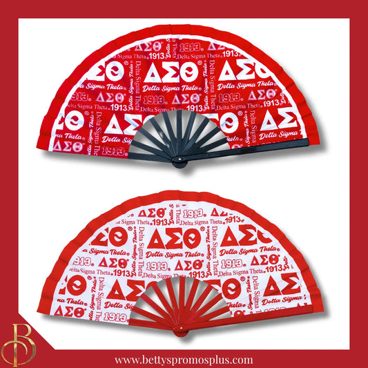 Delta Sigma Theta ΔΣΘ Clacking Accordion Handheld Fan-Delta Sigma Theta Paraphernalia-Delta Sigma Theta Fan-Betty's Promos Plus