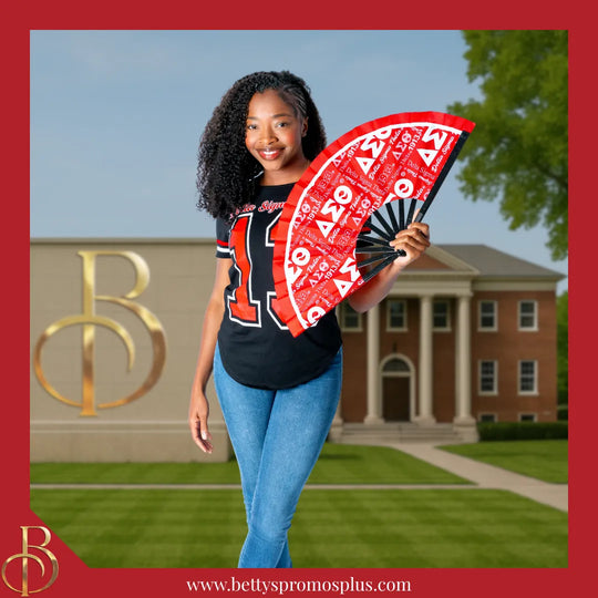 Delta Sigma Theta ΔΣΘ Clacking Accordion Handheld Fan-Delta Sigma Theta Paraphernalia-Delta Sigma Theta Fan-Betty's Promos Plus