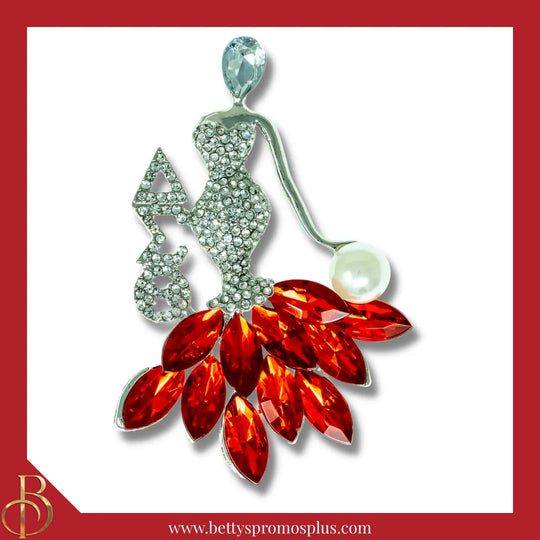Delta Sigma Theta ΔΣΘ Classy Lady Rhinestone Pin-Delta Sigma Theta Paraphernalia-Delta Sigma Theta Rhinestone Pin-Betty's Promos Plus